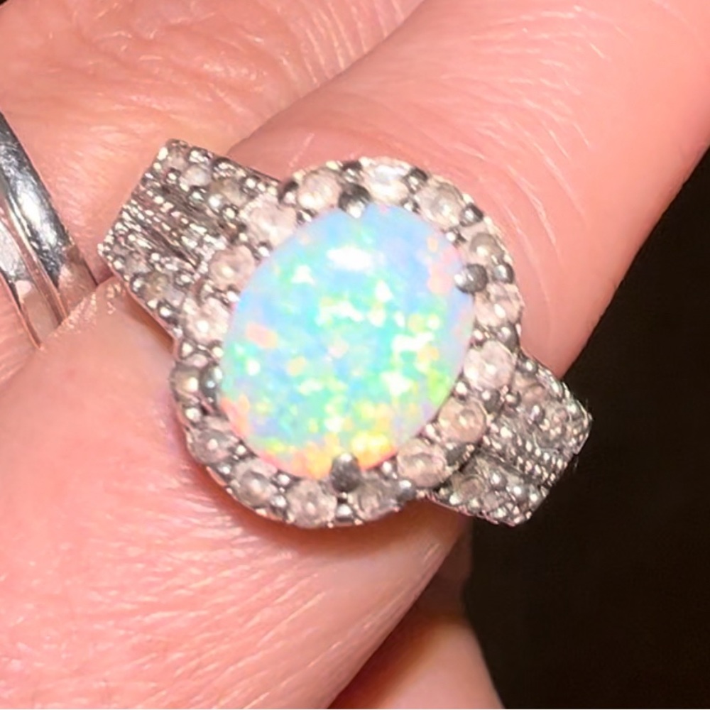 ✨HP✨ Opal Sterling Silver Ring size 9 - Picture 4 of 6